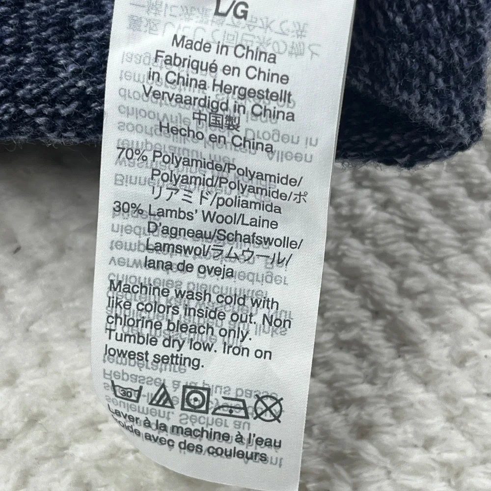 New J. Crew‎ Men's Speckled Blue Shawl Collar Button Sweater Size L
